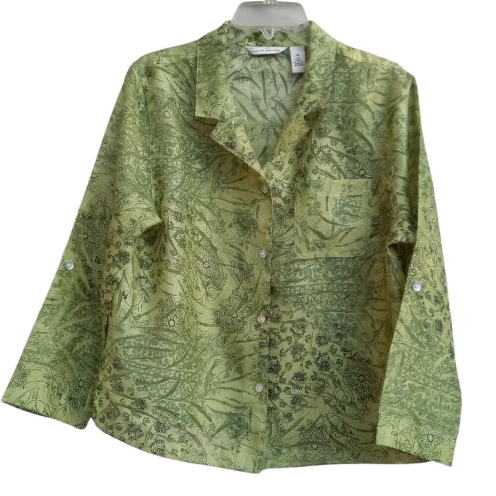 French Laundry semi-sheer blouse sz M
